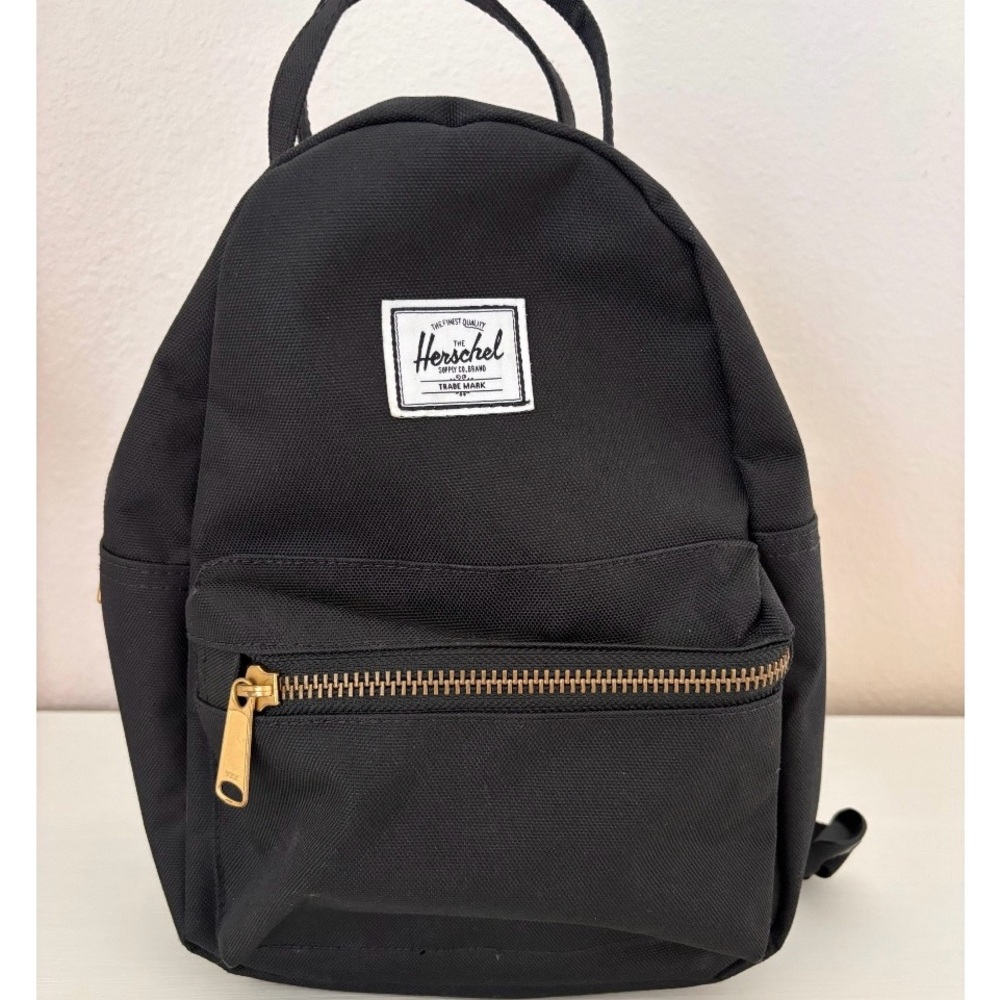 Mini Herschel Supply Company Black Backpack with Gold Accents